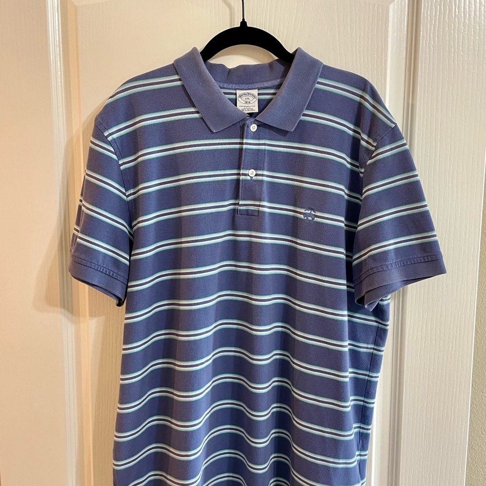 Men's Brooks Brothers Blue Striped Polo Shirt
